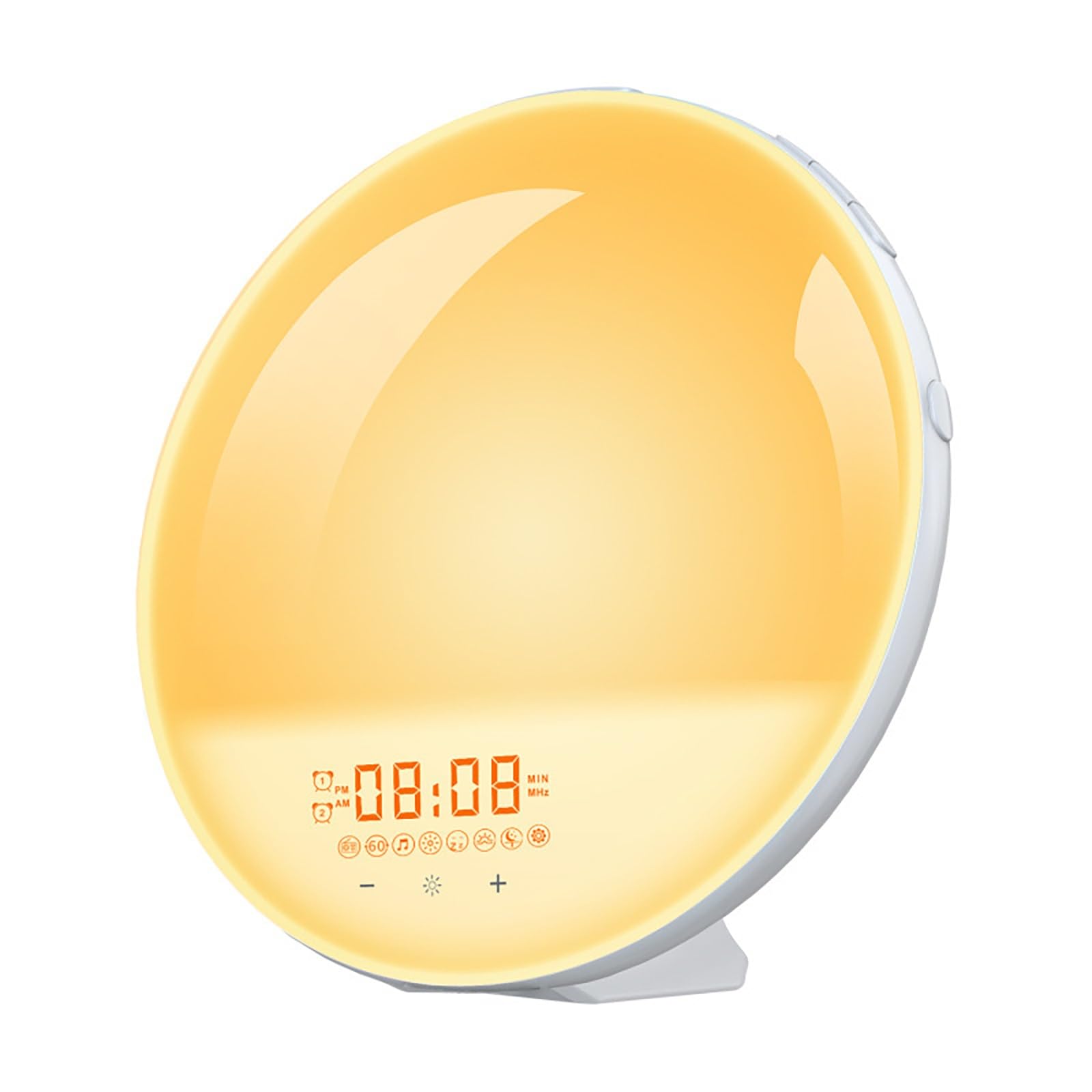 Luz Despertador con Simulación De Amanecer y Alarma Doble, Luz Nocturna De 7 Colores, Radio FM y Máquina De Ruido Blanco para Despertarse De Forma Natural y Conciliar El Sueño