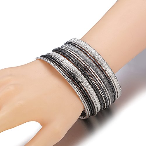 Ensoul Multiple Textured Metal Bracelets & Bangles Set for Women 18Pcs/Set3
