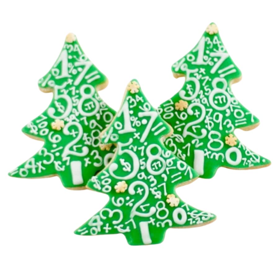 ½ Dz. Numerical Christmas Tree Cookies! Holiday Thank You gifts for Bankers, Advisors and More!