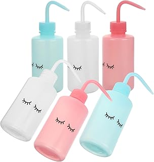 ULTECHNOVO Lash Washing Bottle Eyelash Water Bottle Wash Bottles, 6Pcs Wash Bottle Plastic Tattooing Wash Bottle Water Squirt Bottle Squeeze Bottle 250ml Eyelash Wash Bottle