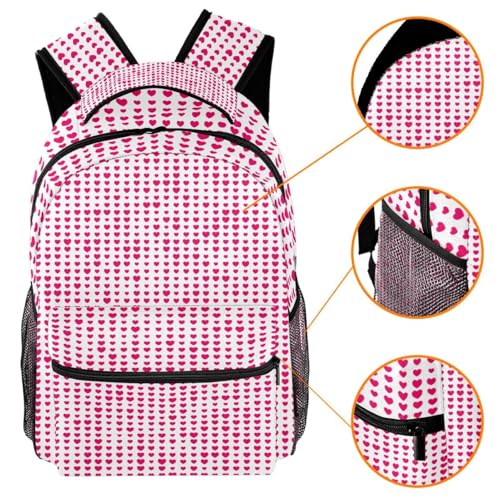 Sac à dos d'école imprimé cœur sans couture multicolore 40cm
