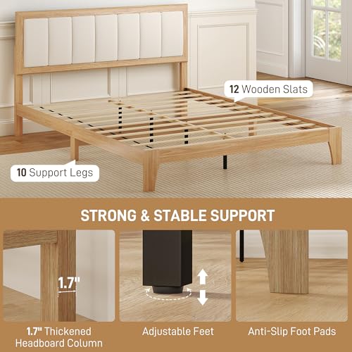 HOMCOM Queen Size Upholstered Bed Frame - Easy Assembly - Image 5