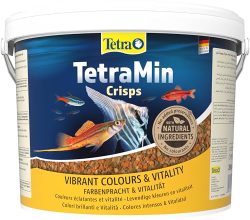 TetraMin Crisps - Fischfutter für alle Zierfische, nährstoffreiche Mischung für gesunde Fische und klares Wasser, 10 L Eimer