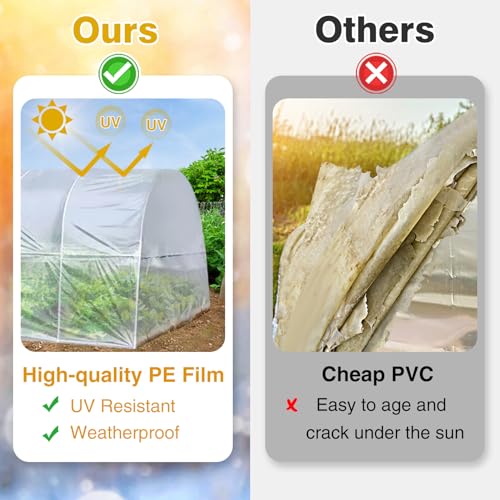 Anphsin ANPHSIN-GREENHOUSE-FILM-12X25FT 12Ft X 25Ft Heavy-Duty Greenhouse Films Plastic Sheeting - Uv Resistant Garden Polyethylene Covers thumb #1