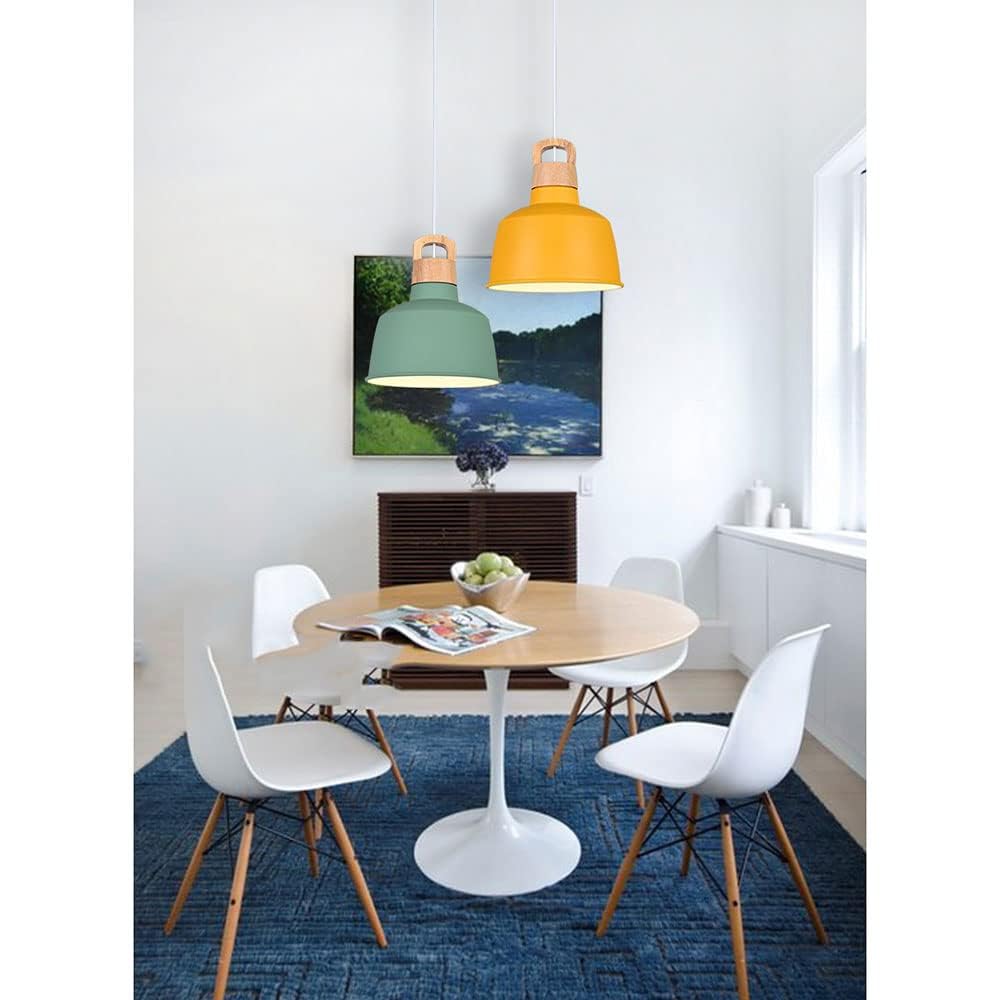 Elegancka lampa wisząca z drewnianym abażurem, nowoczesny żyrandol przewodowy do wnętrz, minimalistyczna lampa wisząca w kolorze makaronu, przemysłowe oprawy sufitowe na wyspę kuchenną, sypialnię
