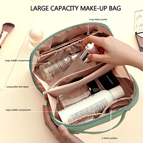 Large Capacity Cosmetic Bag, Travel Cosmetic Storage Bag with Handle, Portable Zipper Cosmetic Bag Toiletry Bag Makeup Bag Large with Compartments for Women Girls2
