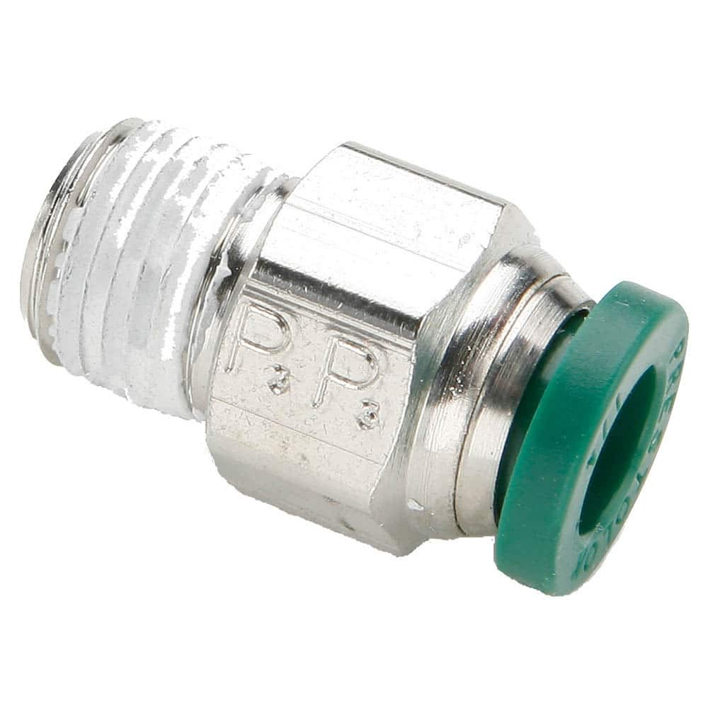 Parker Hannifin W68PLP-4-6-pk5 Prestolok PLP Male Connector Push-to-Connect Fitting, Nickel Plated Brass, 1/4 Push-to-Connect Tube x 3/8 Male NPTF (Pack of 5)