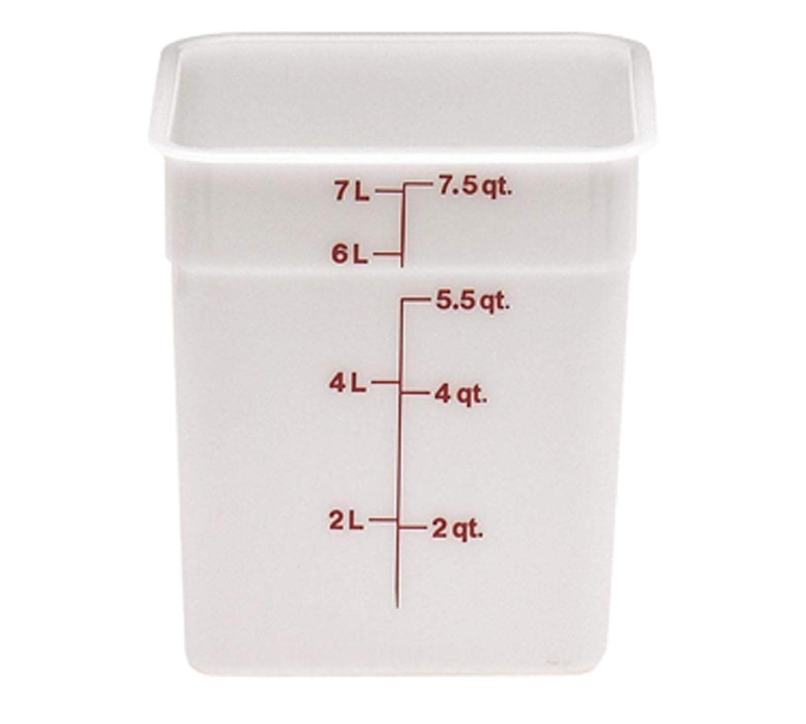 Cambro8SFSP148 White Poly 8 Qt Cam-Square Container