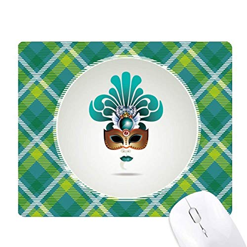 Tapis de souris Venise verte motif pixel réseau cyan pour bureau informatique et graphisme