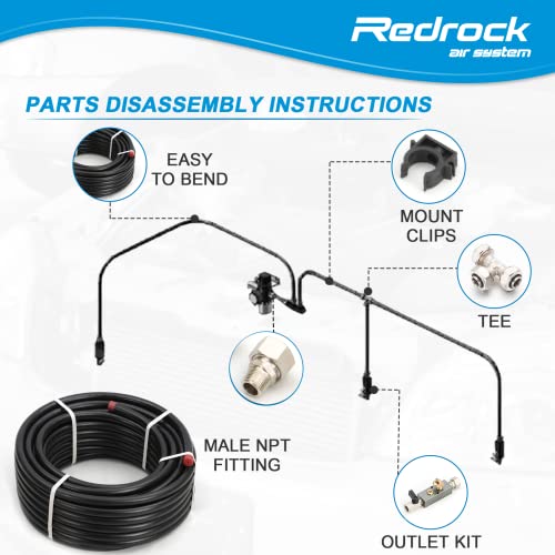Air Compressor Accessories Kit 1/2" X 100 Feet Hdpe Aluminum Compressed Air Piping System Black Air Compressor Hose Pressured Leak-Proof Easy To Install 200Psi Astm F1282 #TOP4