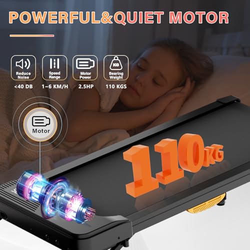 TODO Walking Pad, loopband voor thuis met helling, loopband, bureau, 1-6 km/u, elektrische loopband voor kantoor met afstandsbediening en apps-bediening, 2,5 pk motor, lcd-display - Afbeelding 6