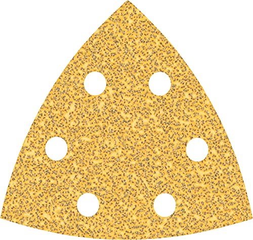 Bosch 5x EXPERT C470 Schleifblatt (für Farbe auf Holz, Hartholz, Ø 93x93 mm, Körnung 40, Professional Zubehör Deltaschleifer)