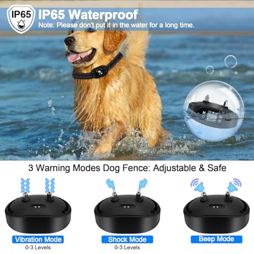 GPS Wireless Dog Fence and Outdoor Pet Barrier 2 in 1, Range 33-1094yd,Electric Pet Containment System for Outdoor, Keeps Pets Out of Pet Proof Areas, Waterproof Rechargeable Collar Suitable for Dogs - Thumbnail 7