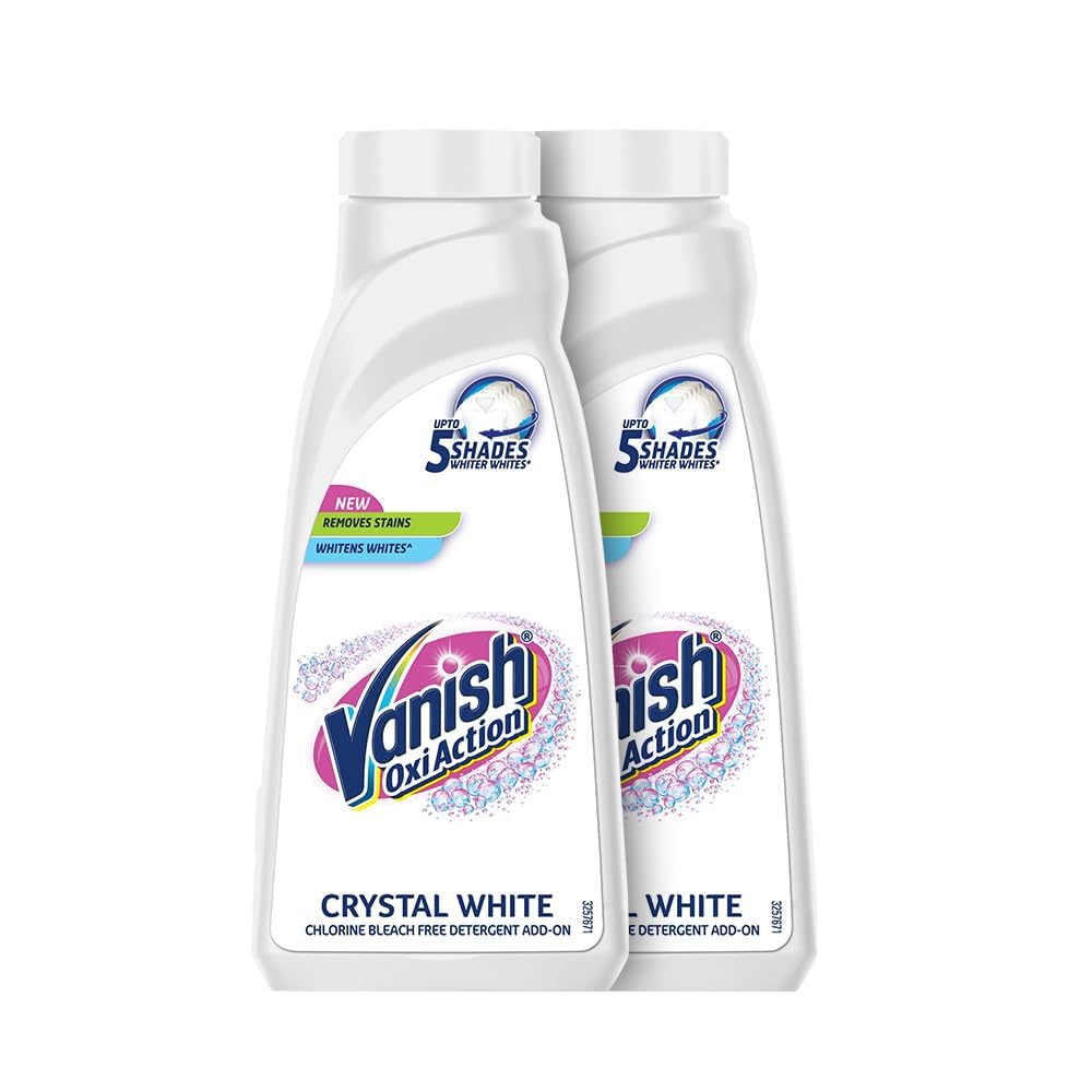 Vanish Crystal White 800 ml (Pack of 2), Fabric Whitener | Detergent Add-On Liquid | Whites like new | Stain Remover | Chlorine Bleach Free | Suitable with all Washing Detergent Powders and Liquids (B0C9M38TR7) Amazon Price History, Amazon Price Tracker