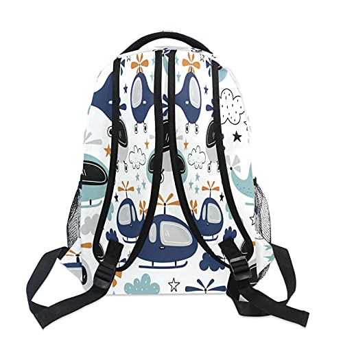 Backpack For Boys Girls, Funny Helicopters Backpacks School Bookbag For Preschool, Kindergarten, Elementary With Adjustable Padded Straps #TOP4