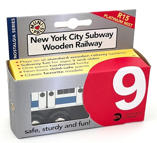 MUNI PALS MP01-1109 NYC Wooden Subway Train Car Nostolgia Series NYC R15 Platinum Mist Broadway–Seventh Avenue Local 9 Train