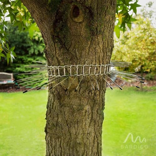 GARDIGO® Katzenabwehrgürtel I Katzenschreck Baumschutz I Bis 21 cm Durchmesser | Individuell anpassbar | Galvanisierter Stahl | Kletterschutz zur Katzenabwehr I Marderschreck Fallrohrschutz
