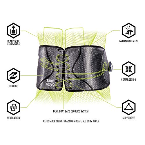 Donjoy® Performance Bionic™ Reel-Adjust Boa® Fit System Back Brace – Low-Profile, Adjustable Low-Back Support With Removable Rigid Panels For Low Back Pain, Strains And Lumbar Support #TOP1