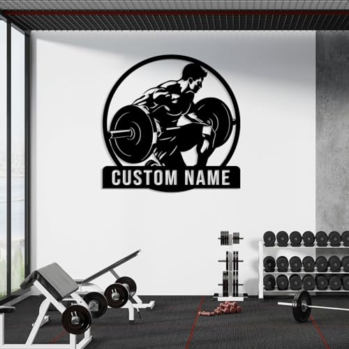 Customized gym metal wall art, light up gym name metal sign, personalized home gym sign for fitness room, metal gym sign, fitness wall art, home decor (Style-4)