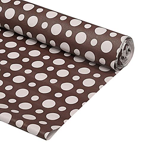Image of Kuber Industries Dots Design PVC Wardrobe Kitchen Drawer Shelf Mat 10 Mtr (Brown) (CTKTC024275)