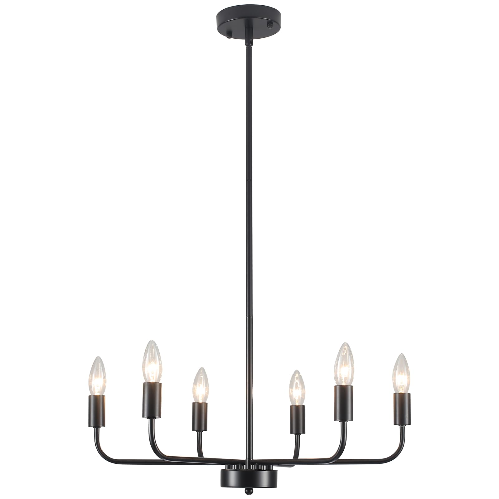 Kronleuchter Schwarz 6 Flammig, Kronleuchter Modern Hängelampe, E14 | Deckenlampe Hängend Pendelleuchte Gold, Wohnzimmerlampe Hängend Vintage für Schlafzimmer Esszimmer Küche Flur, Max 60W, 220V