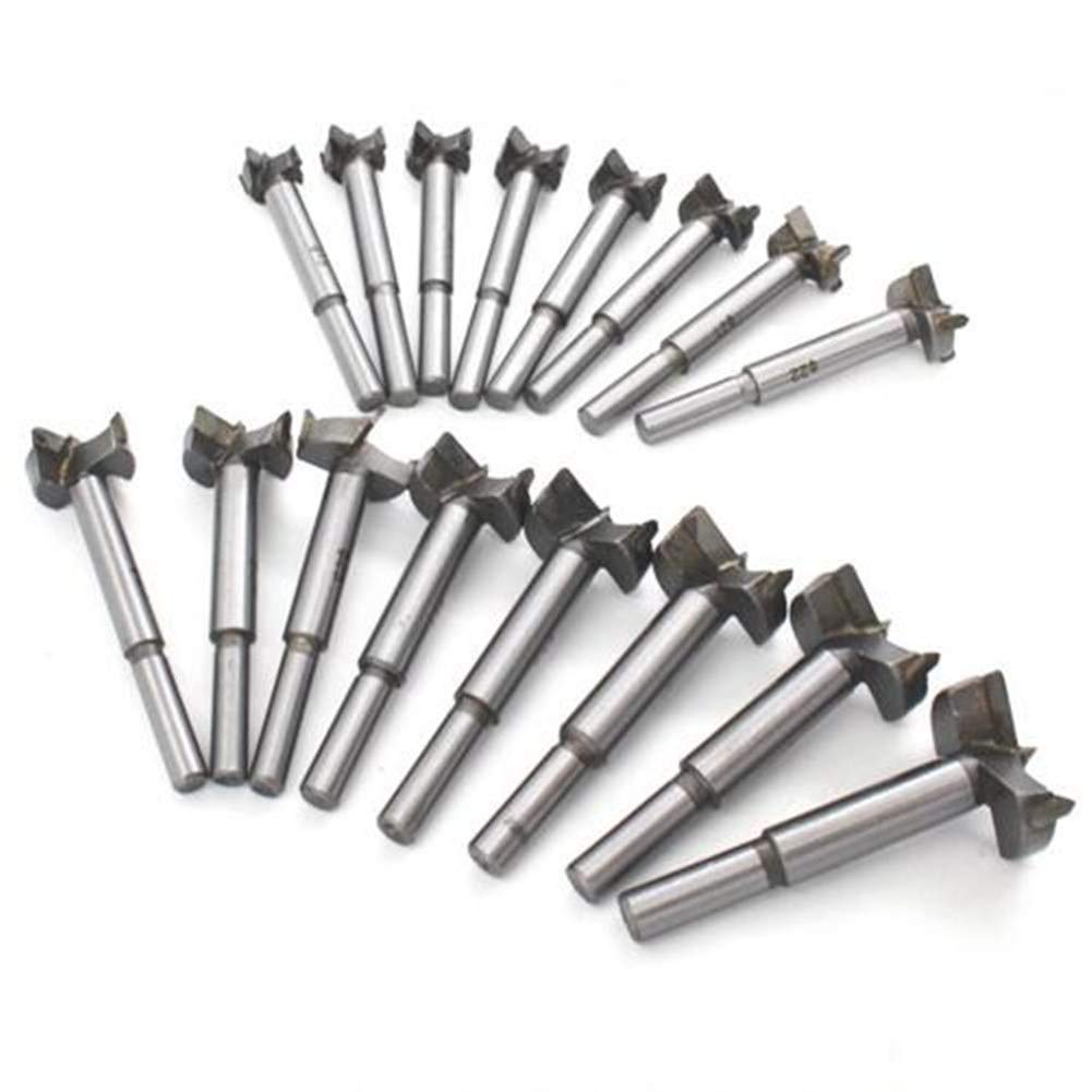 Juego de brocas Forstner, 5 piezas de 6 piezas 10 piezas 16 piezas 17 piezas 18 piezas de acero de alta resistencia para taladro de carpintería Sierra herramienta de corte de madera (16 piezas)