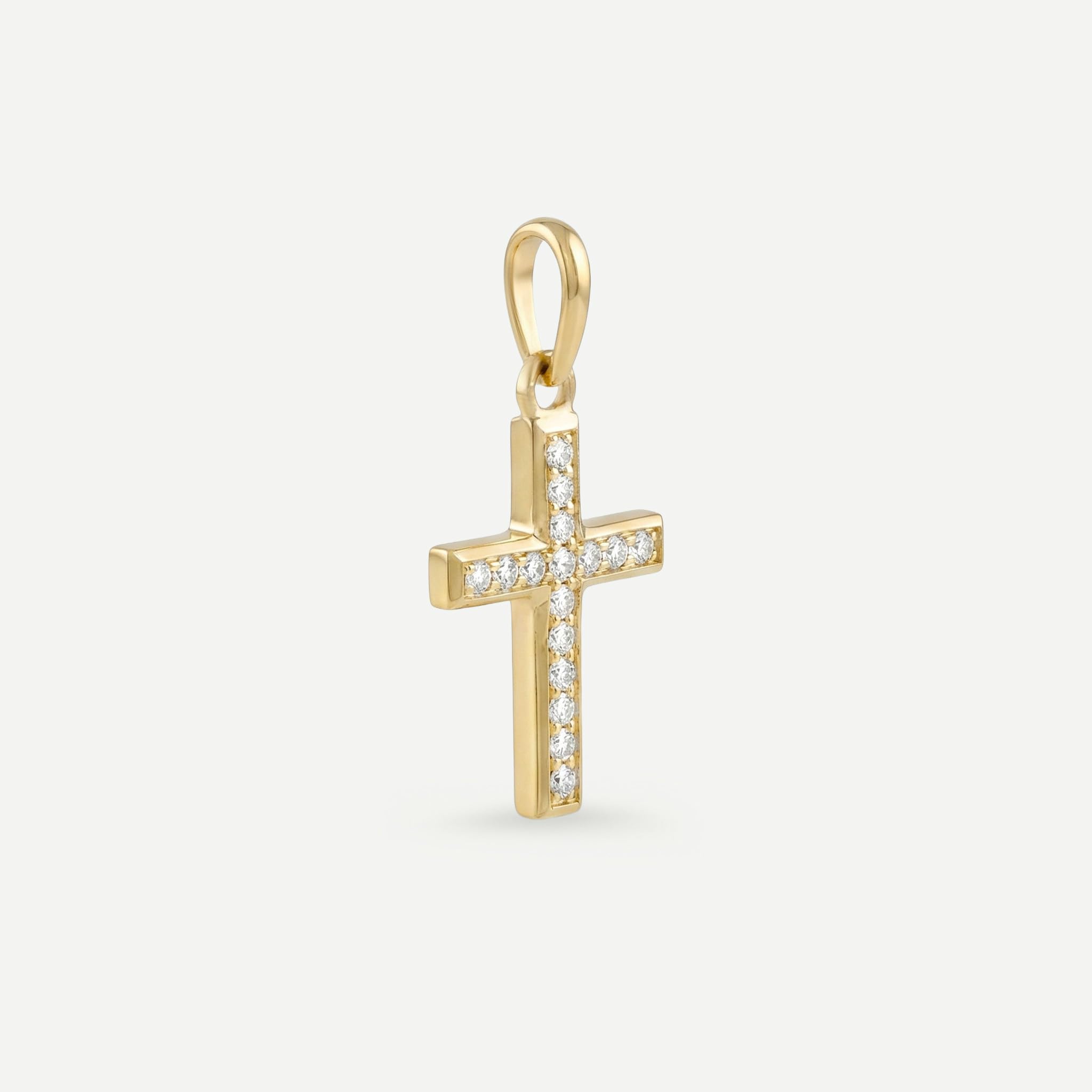 Amor Motivanhänger Damen Anhänger, mit Zirkonia synth., 1,7 cm, Gold, Kreuz, Kommt in Schmuck Geschenk Box, 2034135