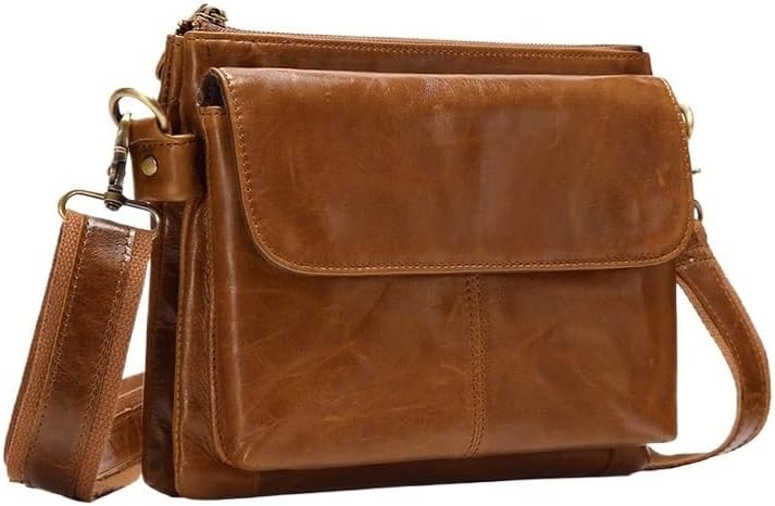 Retro Men's Bag Genuine Leather Single Shoulder for Casual Commuting Carrying Around