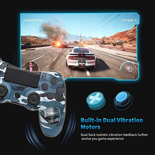 Donop Wireless Controller for PS4, Game Remote Joystick Compatible with Playstation 4 Slim Pro Console(Blue camouflage ) - Thumbnail 4