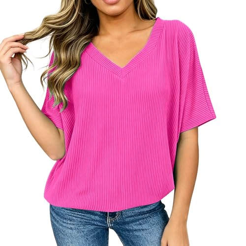 T-shirt d'été pour femme fluide en rose idéal pour vos vacances