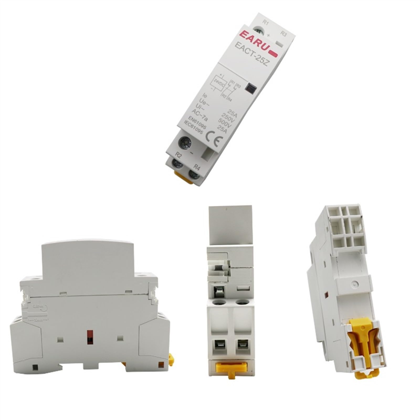 2P/4P 16-100A AC 220V DC 12V/24V 50/60Hz DIN Rail hogar AC Contactor Modular Controlador de Interruptor DIY hogar Inteligente Hotel(2P-AC 220V,63A_1NO1NC)