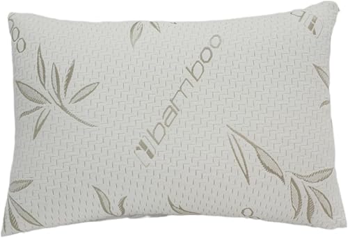 Sleep Touch Almohadas originales de espuma viscoelástica de gel triturado para dormir de espalda y de lado, cremallera ajustable, rayón verde