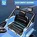 MINIATURE MOTORS 12V Kids Electric Ride on Truck Car Remote Control, Twin 35W Motors 3.5MPH Max Speed, Bluetooth USB Music Player, 4 Wheels Suspension LED Lights Safety Belt, Gift for Boy & Girl-Blue