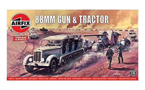 Airfix 88mm Gun & Tractor 1:76 Vintage Classics Military Plastic Model Kit A02303V