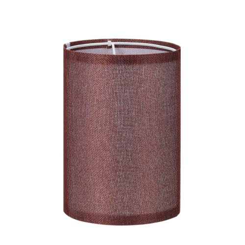 VIAPUICE Abat-jour petit tambour lin 5,5" x 5,5" x 7,9" café