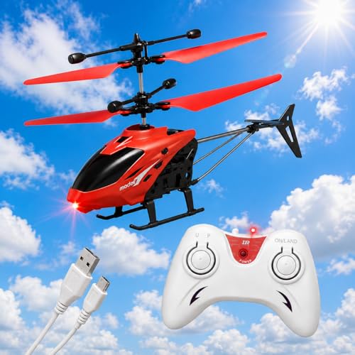 Image of Remote Control Gravity Sensor Helicopter Toy, with Shock Detection Auto Power Off, USB Charging, for Kids (RED)