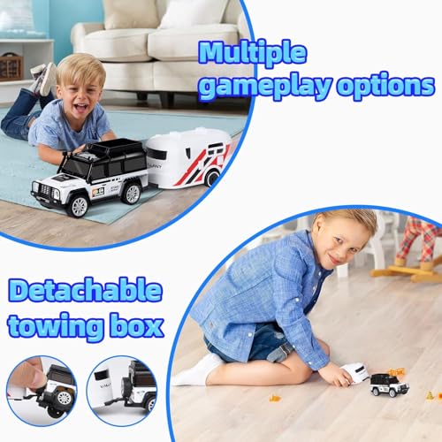 Image of PLUSPOINT 1:64 Mini RC Off-Road Car with LED Lights | 2.4GHz Off-Road Remote Control Car | 3 Speed Adjustable, USB Rechargeable Alloy RC Truck for Kids & Adults Indoor /Outdoor Racing