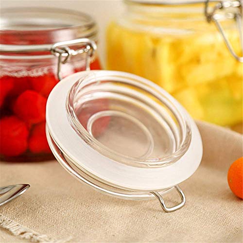 Image of GINOYA BROTHERS - 1500 Ml Transparent Square Glass Jar Set With Transparent Air Tight Lid For Kitchen Storage (2)