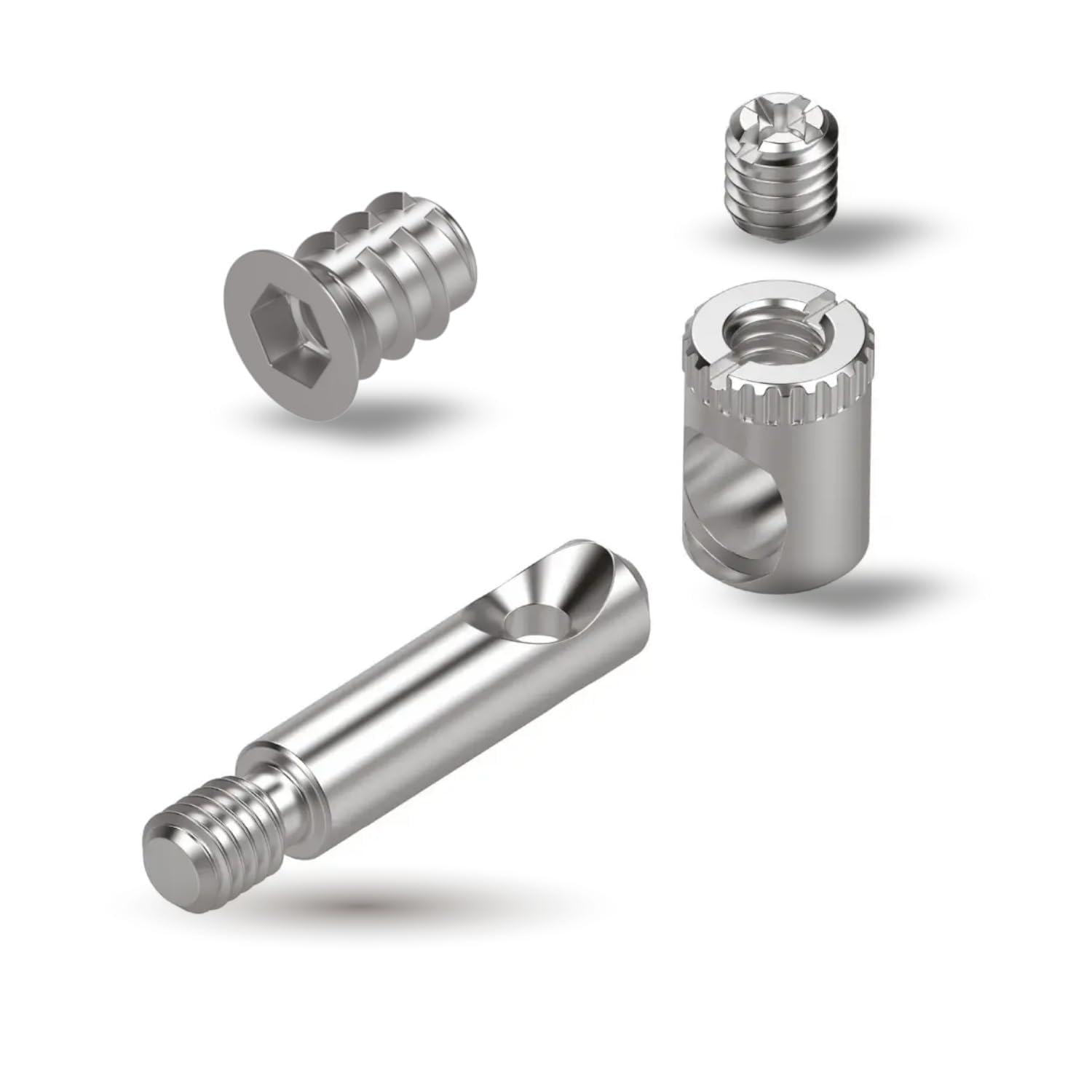 Evotrade KIT 50 Pièces - Ensemble Complet d'Outillage pour Assemblage et Montage de Meubles - Barilotto 10MM + Grano M6 + Tirante + Bussole (Tirante L. 45 mm)