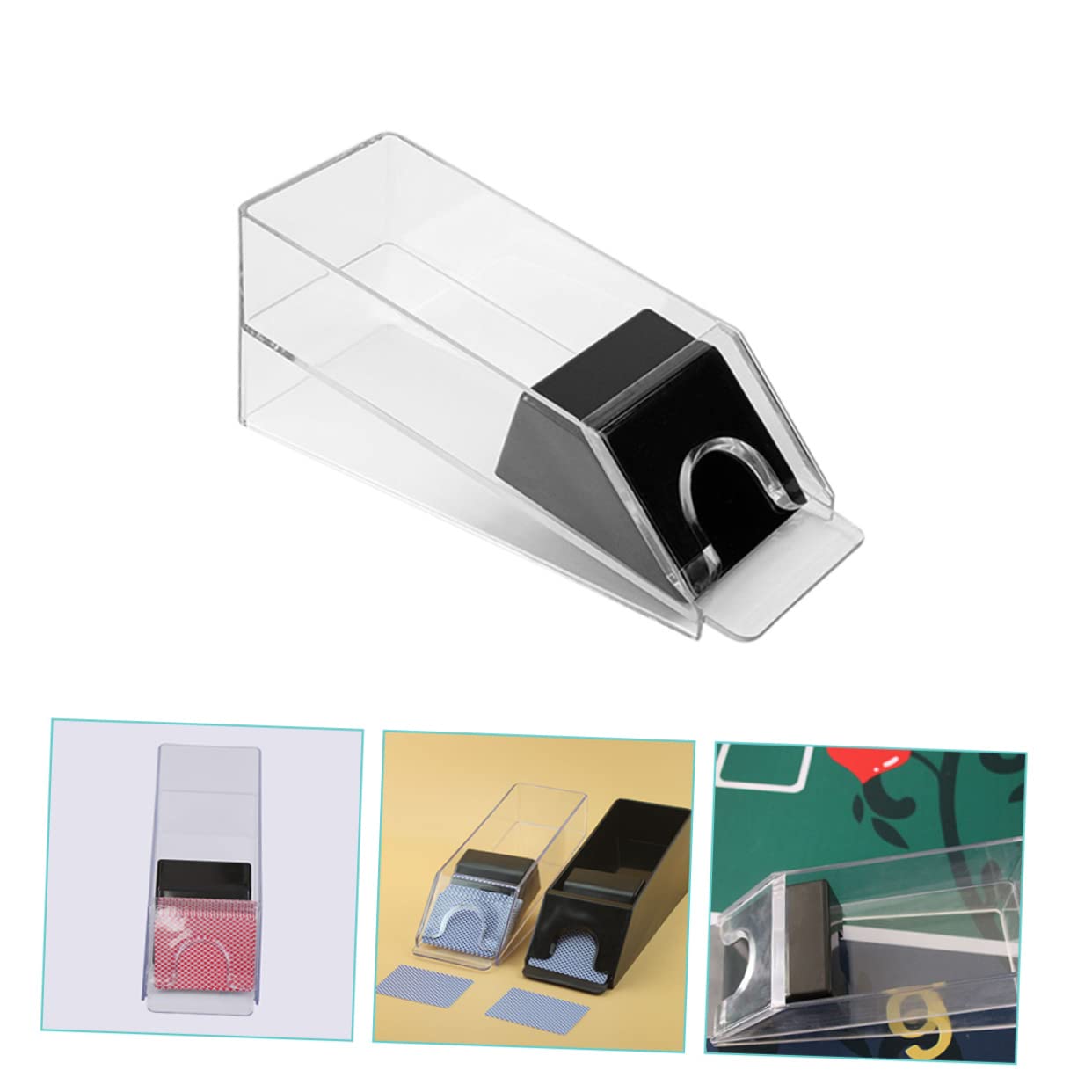 Beaupretty Distribuidor De Cartas Zapatos Portátiles Distribuidor De Tarjetas Zapatos Acrílicos Accesorio para Crupier para Tarjetas Suministros De Casa