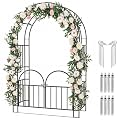 Kinchoix 7FT Garden Arch Arbor Heavy Duty Metal Arbour Archway Garden Arch Trellis for Climbing Plants Outdoor