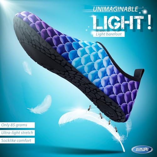 Image of SIMARI Water Shoes for Women Men Swim Aqua Socks Beach Pool Essentials Barefoot Surf River Boat Kayak Sea Yoga Sand Exercise Sport Accessories Breathable Quick-Dry Adult Youth Kid Size SWS001