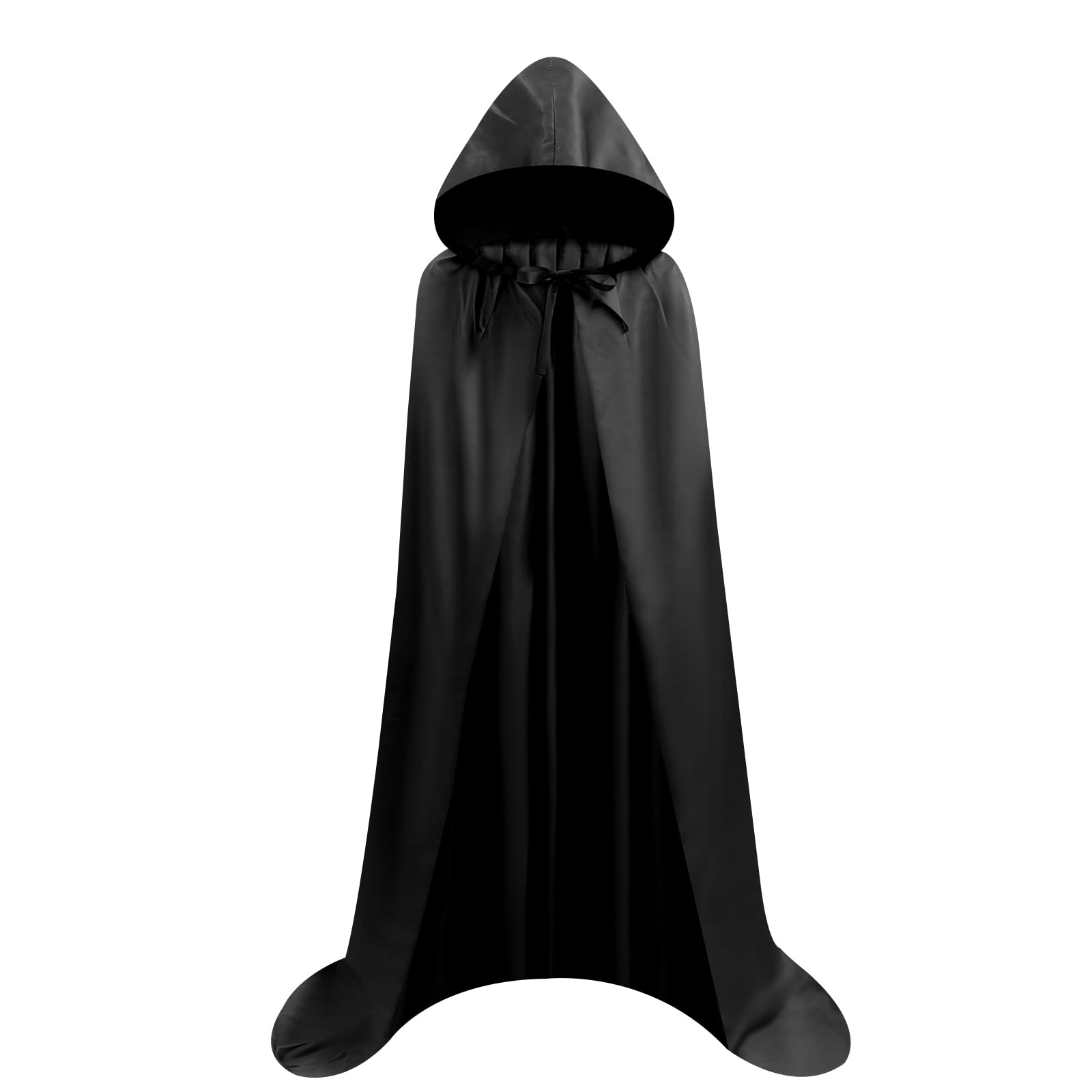 Hooded Cloak Long Cape Grim Reaper Vampire Witch Carnival Halloween Adult Wizard Costume