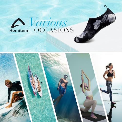 Image of Homitem Water Shoes for Women Men Aqua Socks Swim Beach Pool River Slip-On Barefoot Quick-Dry Vacation Cruise Essentials Accessories for Yoga Kayak Sports