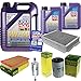 Produktbild QR-PARTS 69351135 Filter Set Inspektionspaket 7 Liter Motoröl Leichtlauf High Tech 5W-40 MANN-FILTER Innenraumfilter Kraftstofffilter Luftfilter Ölfilter