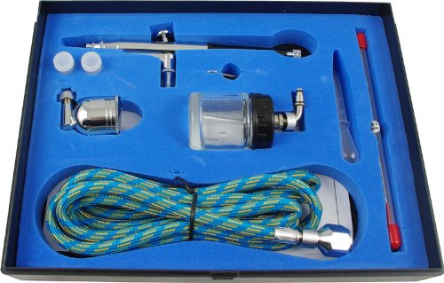 Set completo di compressore per aerografo, con pistola e supporto e set di pulizia AS18-2 & BD134 & BD130 & 777 & BD16