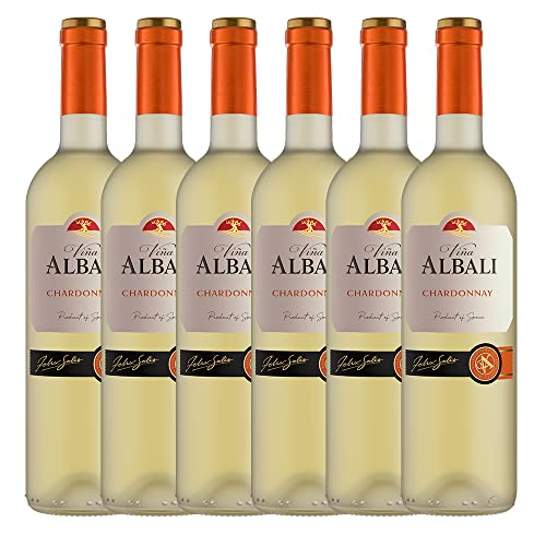Viña Albali Joven Blanco Chardonnay, Paquete de 6 x 750 ml - Total: 4500 ml