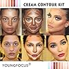 Youngfocus Cosmetics Cream Contour Best 8 Colors and Highlighting Makeup Kit - Contouring Foundation/Concealer Palette - Vegan & Cruelty Free - Step-by-Step Instructions Included