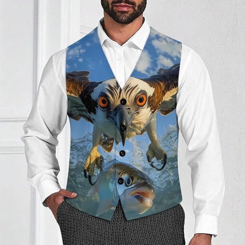 Catches Fish Men's Formal Suit Vest for Business Formal Or Casual Dress Waistcoat Wedding2