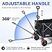TANSTRIDER 200L Collapsible Foldable Wagon, Large Heavy Duty Wagon Cart with 440lbs Weight Capacity, Folding Utility Wagon with Brake for Camping, Garden, Sports, Picnic, Shopping (Black)